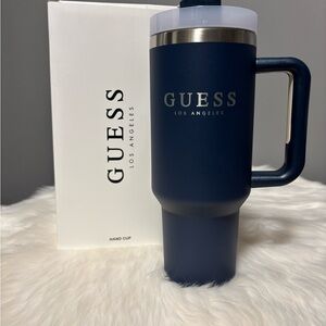 NEW GUESS Navy Travel Cup with Straw